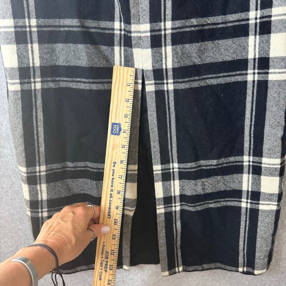 Casual Corner Wool Maxi Skirt Plaid Women’s 8 Black Dark Academia Preppy Pencil - Picture 9 of 11